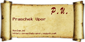 Praschek Upor névjegykártya